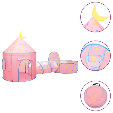 vidaXL Kinderspeeltent met 250 ballen 301x120x128 cm roze afbeelding3 - 1