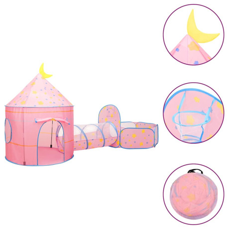 vidaXL Kinderspeeltent met 250 ballen 301x120x128 cm roze afbeelding3 - 1