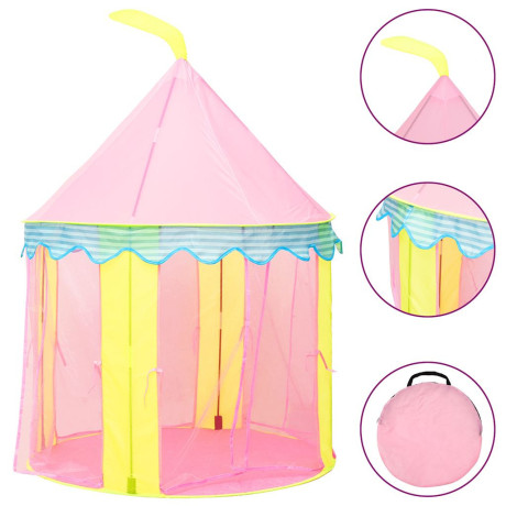 vidaXL Kinderspeeltent met 250 ballen 100x100x127 cm roze afbeelding3 - 1