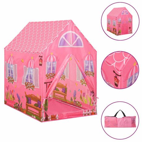 vidaXL Kinderspeeltent met 250 ballen 69x94x104 cm roze afbeelding3 - 1