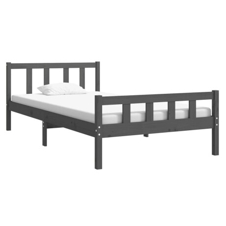 vidaXL Bedframe massief hout grijs 100x200 cm afbeelding3 - 1