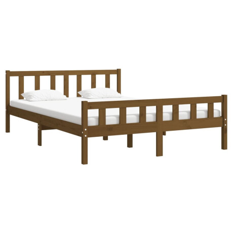 vidaXL Bedframe massief hout honingbruin 150x200 cm afbeelding3 - 1