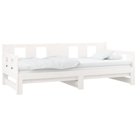 vidaXL Slaapbank uitschuifbaar massief grenenhout wit 2x(80x200) cm afbeelding3 - 1