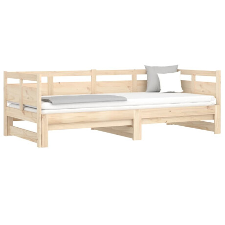 vidaXL Slaapbank uitschuifbaar massief grenenhout 2x(90x200) cm afbeelding3 - 1