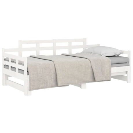 vidaXL Slaapbank uitschuifbaar massief grenenhout wit 2x(90x190) cm afbeelding3 - 1