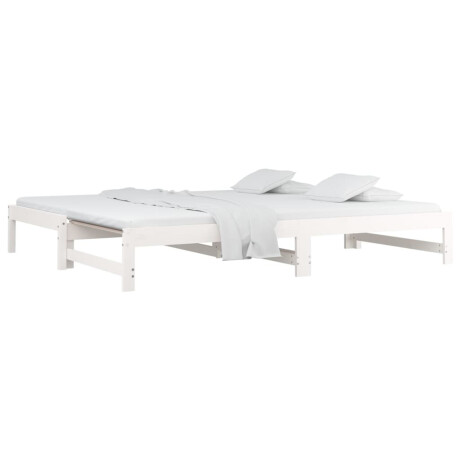 vidaXL Slaapbank uitschuifbaar massief grenenhout wit 2x(90x200) cm afbeelding3 - 1