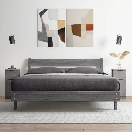 vidaXL Dressoirs 2 st 30x30x70 cm bewerkt hout betongrijs afbeelding3 - 1