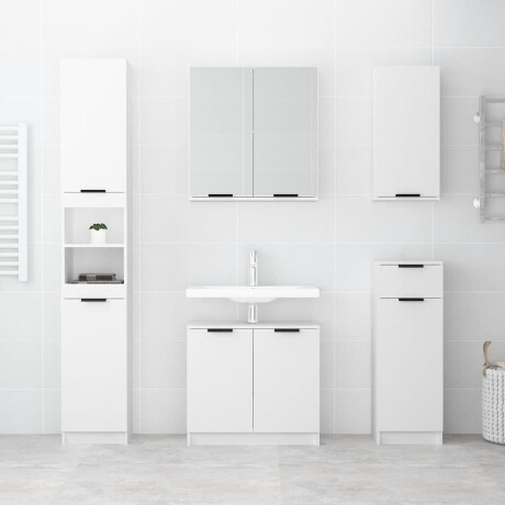 vidaXL Badkamerkast 64,5x33,5x59 cm bewerkt hout wit afbeelding3 - 1