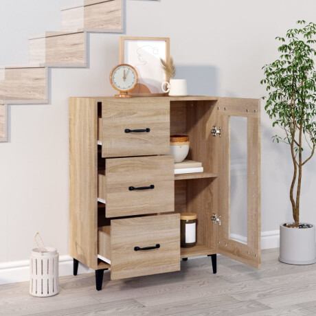 vidaXL Dressoir 69,5x34x90 cm bewerkt hout sonoma eikenkleurig afbeelding3 - 1