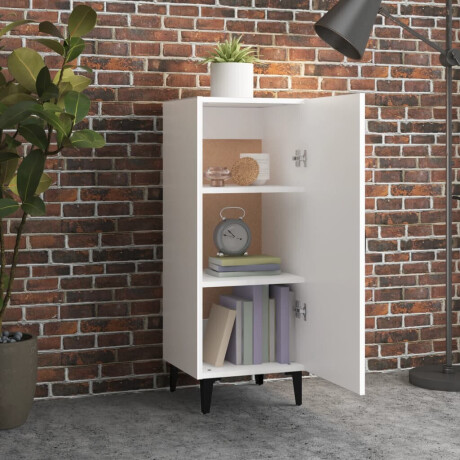 vidaXL Dressoir 34,5x34x90 cm bewerkt hout wit afbeelding3 - 1