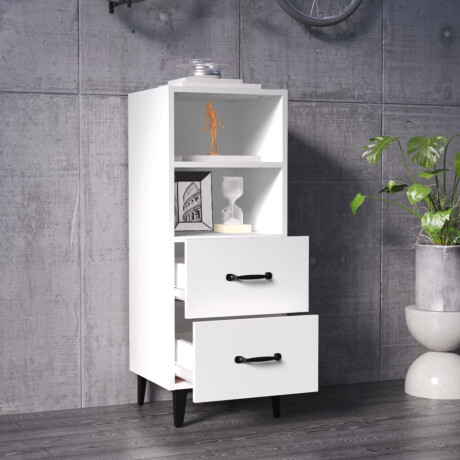 vidaXL Dressoir 34,5x34x90 cm bewerkt hout wit afbeelding3 - 1
