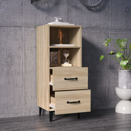 vidaXL Dressoir 34,5x34x90 cm bewerkt hout sonoma eikenkleurig afbeelding3 - 1