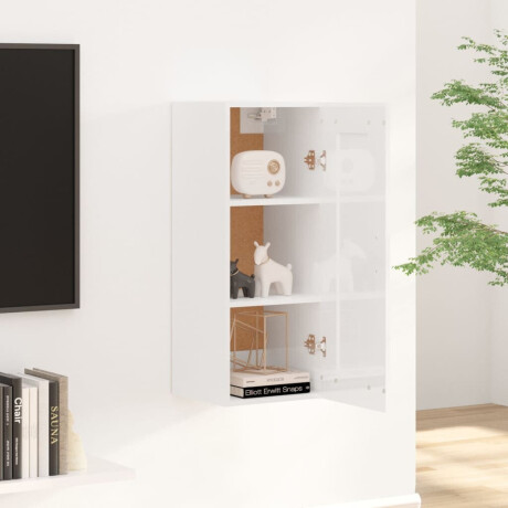 vidaXL Hangkast 35x34x90 cm bewerkt hout hoogglans wit afbeelding3 - 1