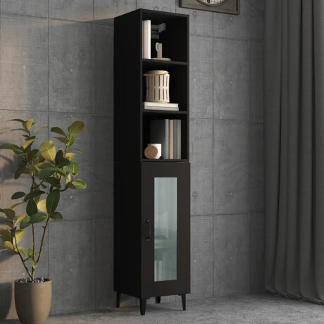 vidaXL Wandkast 34,5x32,5x90 cm bewerkt hout zwart afbeelding3 - 1
