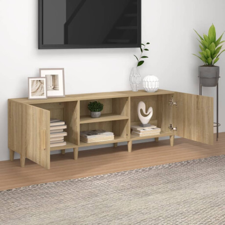 vidaXL Tv-meubel 150x30x50 cm bewerkt hout sonoma eikenkleurig afbeelding3 - 1