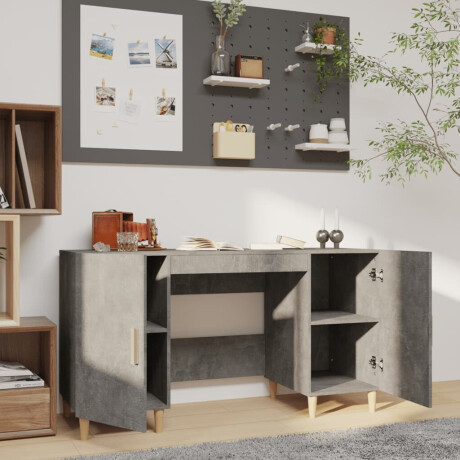 vidaXL Bureau 140x50x75 cm bewerkt hout betongrijs afbeelding3 - 1