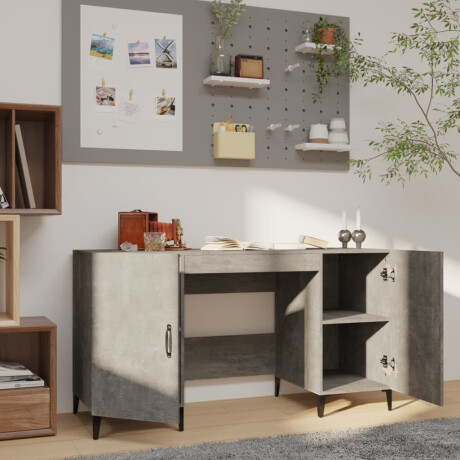 vidaXL Bureau 140x50x75 cm bewerkt hout betongrijs afbeelding3 - 1