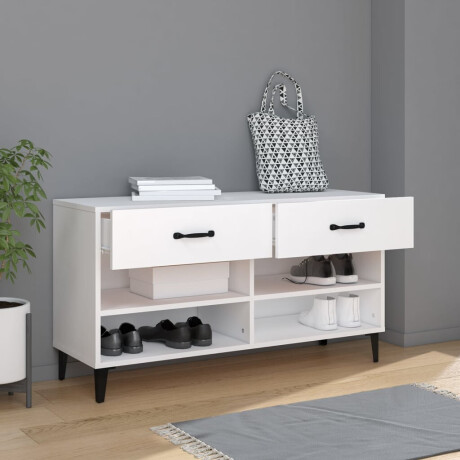 vidaXL Schoenenkast 102x35x55 cm bewerkt hout wit afbeelding3 - 1