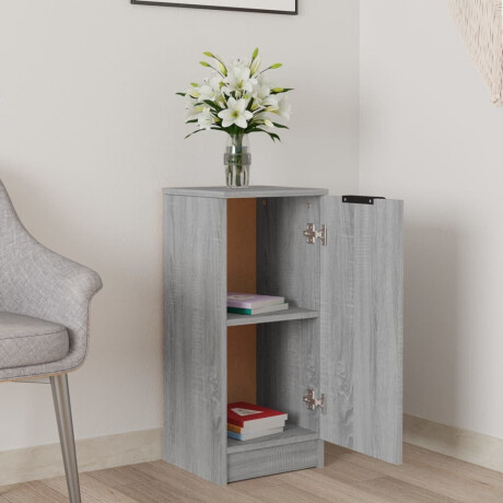 vidaXL Dressoir 30x30x70 cm bewerkt hout grijs sonoma eikenkleurig afbeelding3 - 1
