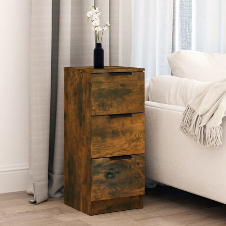 vidaXL Dressoir 30x30x70 cm bewerkt hout gerookt eikenkleurig afbeelding3 - 1