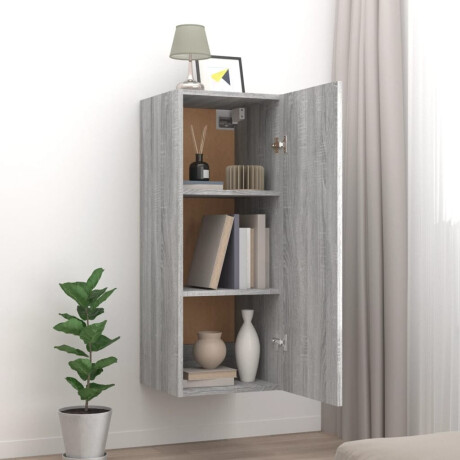 vidaXL Wandkast 34,5x34x90 cm bewerkt hout grijs sonoma eikenkleurig afbeelding3 - 1