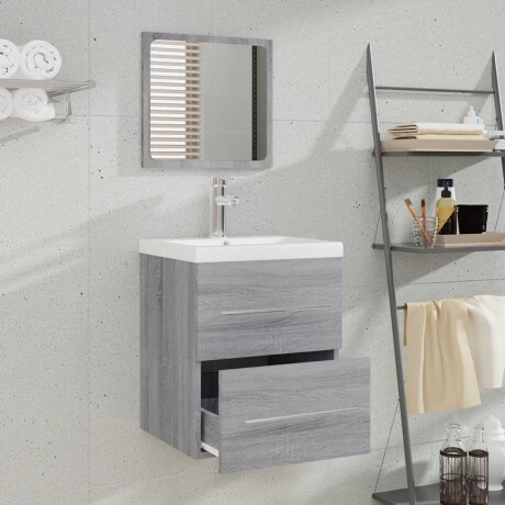 vidaXL Badkamerkast met spiegel 41x38,5x48 grijs sonoma eikenkleurig afbeelding3 - 1