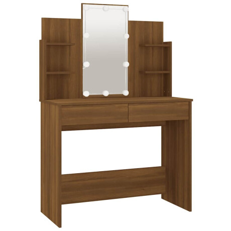 vidaXL Kaptafel met LED-verlichting 96x40x142 cm bruin eikenkleur afbeelding3 - 1