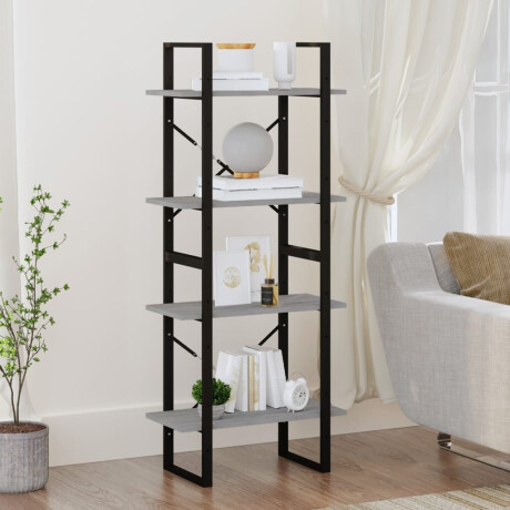 vidaXL Boekenkast 60x30x140 cm bewerkt hout grijs sonoma eikenkleurig afbeelding3 - 1