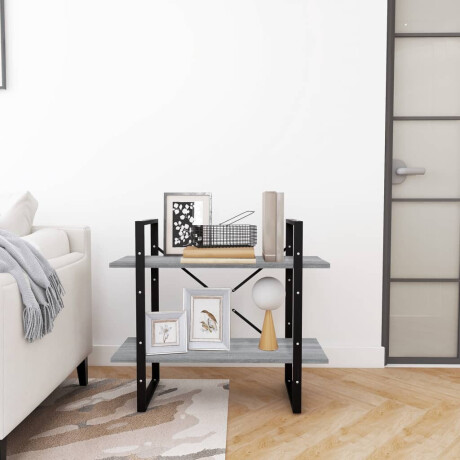vidaXL Boekenkast met 2 schappen 80x30x70 cm bewerkt hout grijs sonoma afbeelding3 - 1
