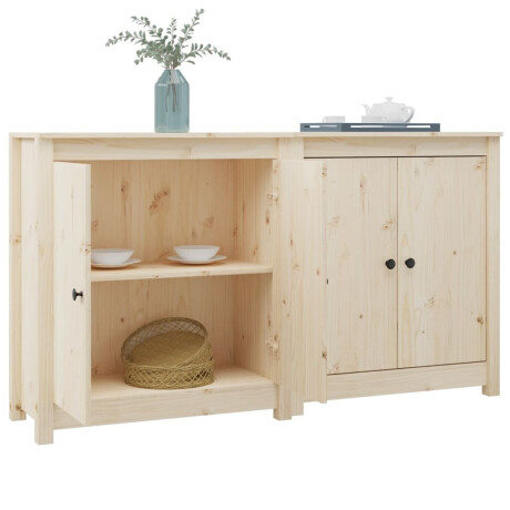 vidaXL Dressoirs 2 st 70x35x80 cm massief grenenhout grijs afbeelding3 - 1