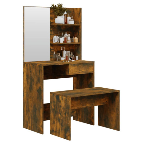 vidaXL Kaptafelset 74,5x40x141 cm gerookt eiken afbeelding3 - 1