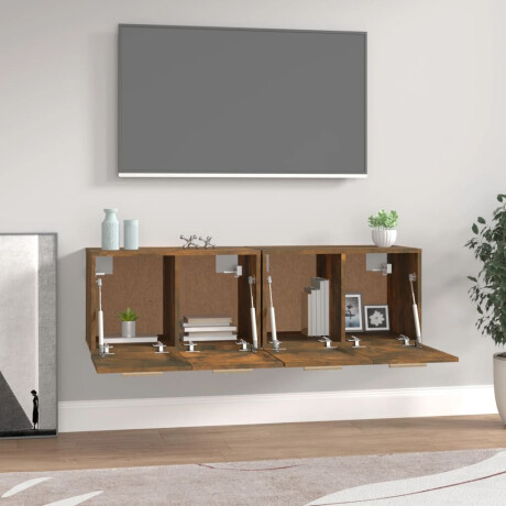vidaXL Wandkasten 2 st 60x36,5x35 cm bewerkt hout gerookt eikenkleurig afbeelding3 - 1