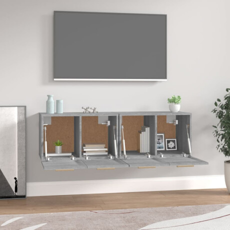 vidaXL Wandkasten 2 st 60x36,5x35cm bewerkt hout grijs sonoma afbeelding3 - 1