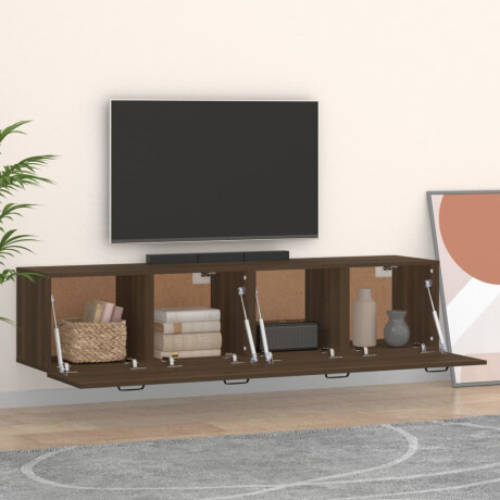 vidaXL Wandkasten 2 st 60x36,5x35 cm bewerkt hout bruin eikenkleur afbeelding3 - 1