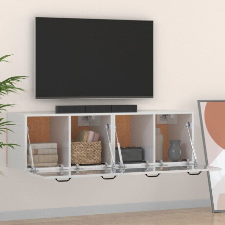 vidaXL Wandkasten 2 st 80x36,5x35 cm bewerkt hout hoogglans wit afbeelding3 - 1