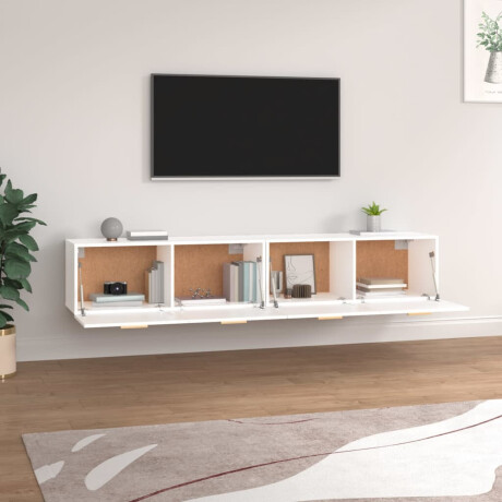 vidaXL Wandkasten 2 st 100x36,5x35 cm bewerkt hout wit afbeelding3 - 1