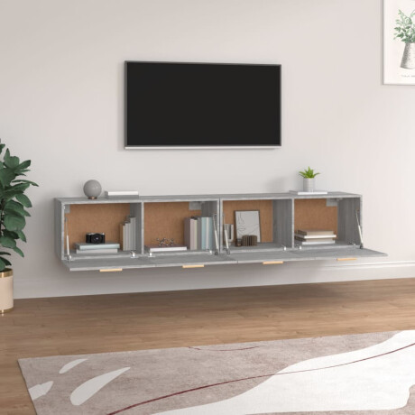 vidaXL Wandkasten 2 st 100x36,5x35 cm bewerkt hout grijs sonoma afbeelding3 - 1