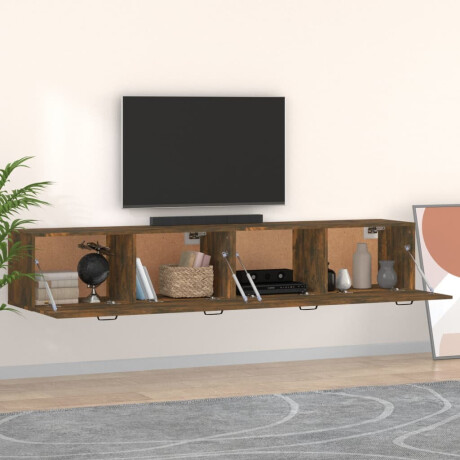 vidaXL Wandkasten 2 st 100x36,5x35cm bewerkt hout gerookt eikenkleurig afbeelding3 - 1