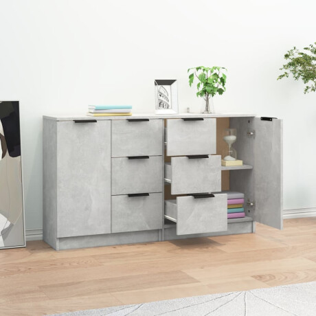 vidaXL Dressoirs 2 st 60x30x70 cm bewerkt hout betongrijs afbeelding3 - 1