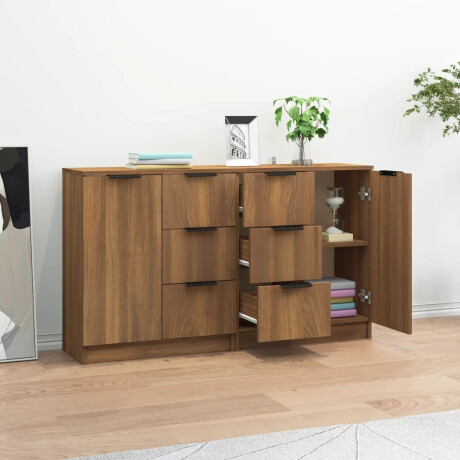 vidaXL Dressoirs 2 st 60x30x70 cm bewerkt hout bruin eikenkleur afbeelding3 - 1