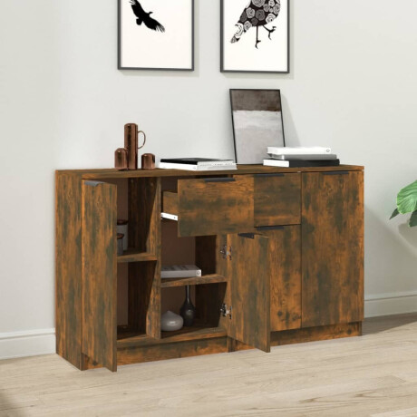 vidaXL Dressoirs 2 st 60x30x70 cm bewerkt hout gerookt eikenkleurig afbeelding3 - 1