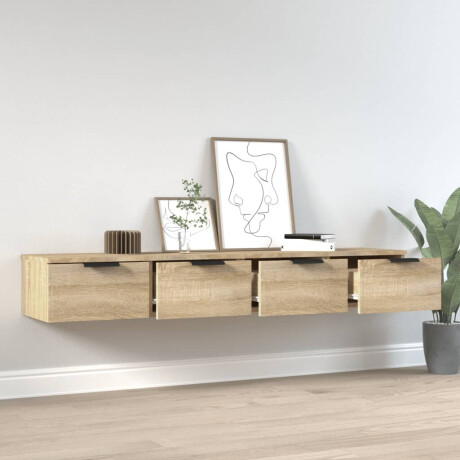 vidaXL Wandkasten 2 st 68x30x20 cm bewerkt hout gerookt eiken afbeelding3 - 1