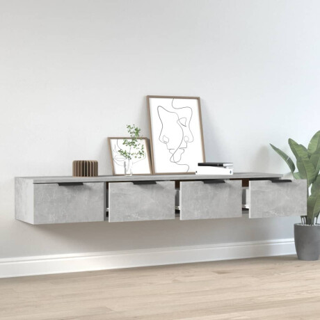 vidaXL Wandkasten 2 st 68x30x20 cm bewerkt hout betongrijs afbeelding3 - 1