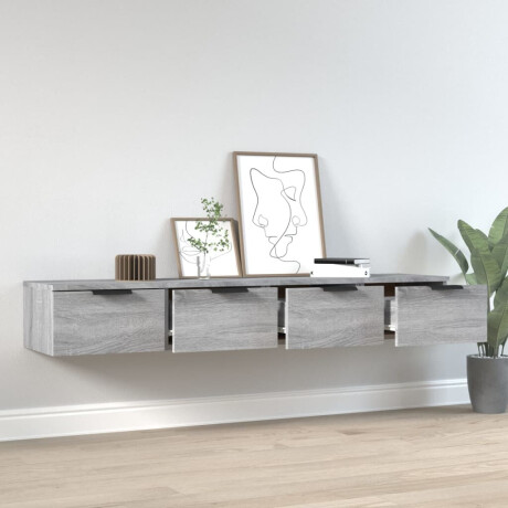 vidaXL Wandkasten 2 st 68x30x20 cm bewerkt hout grijs sonoma eiken afbeelding3 - 1