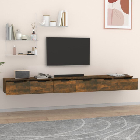 vidaXL Wandkasten 2 st 102x30x20 bewerkt hout gerookt eikenkleurig afbeelding3 - 1