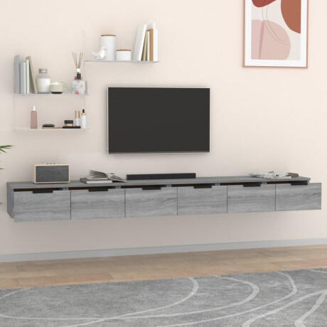 vidaXL Wandkasten 2 st 102x30x20 cm bewerkt hout grijs sonoma afbeelding3 - 1
