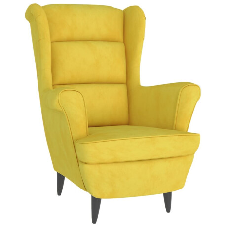 vidaXL Fauteuil met voetenbank fluweel mosterdgeel afbeelding3 - 1