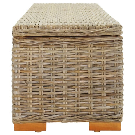 vidaXL Opbergbox 110 cm natuurlijk kubu rattan en massief mahoniehout afbeelding3 - 1
