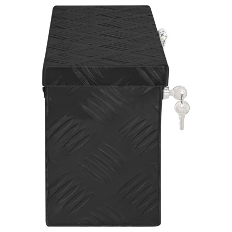 vidaXL Opbergbox 50x15x20,5 cm aluminium zwart afbeelding3 - 1