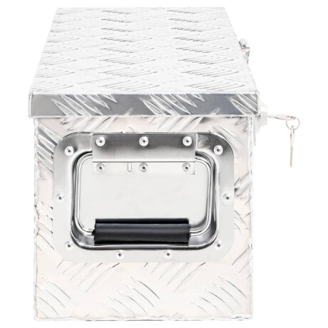 vidaXL Opbergbox 60x23,5x23 cm aluminium zilverkleurig afbeelding3 - 1